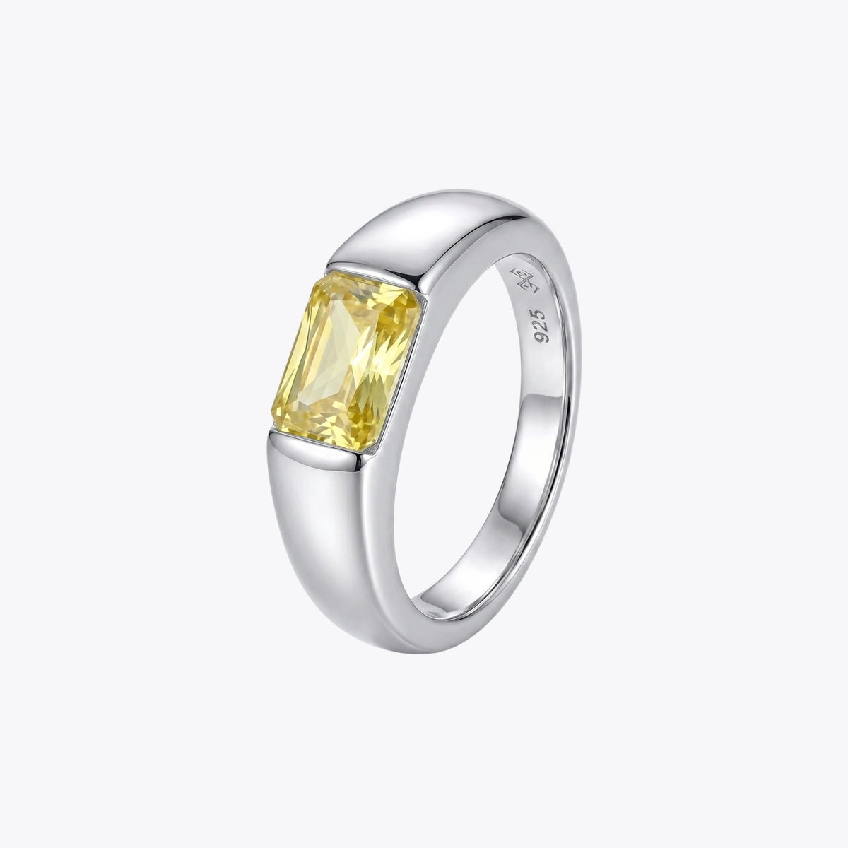 Luxe Emerald-Cut Gemstone Silver Ring – Blue, Ruby Red &amp; Golden Yellow Variations image 11