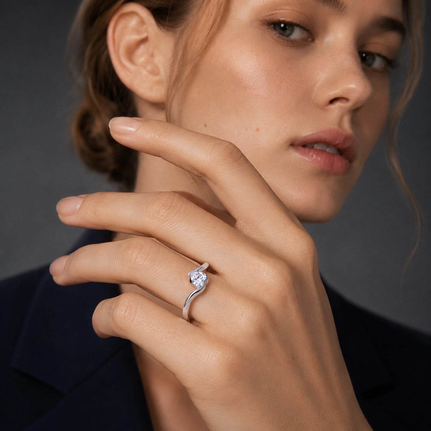 The Alencia Urban Serenade Heart Bypass Ring image 1