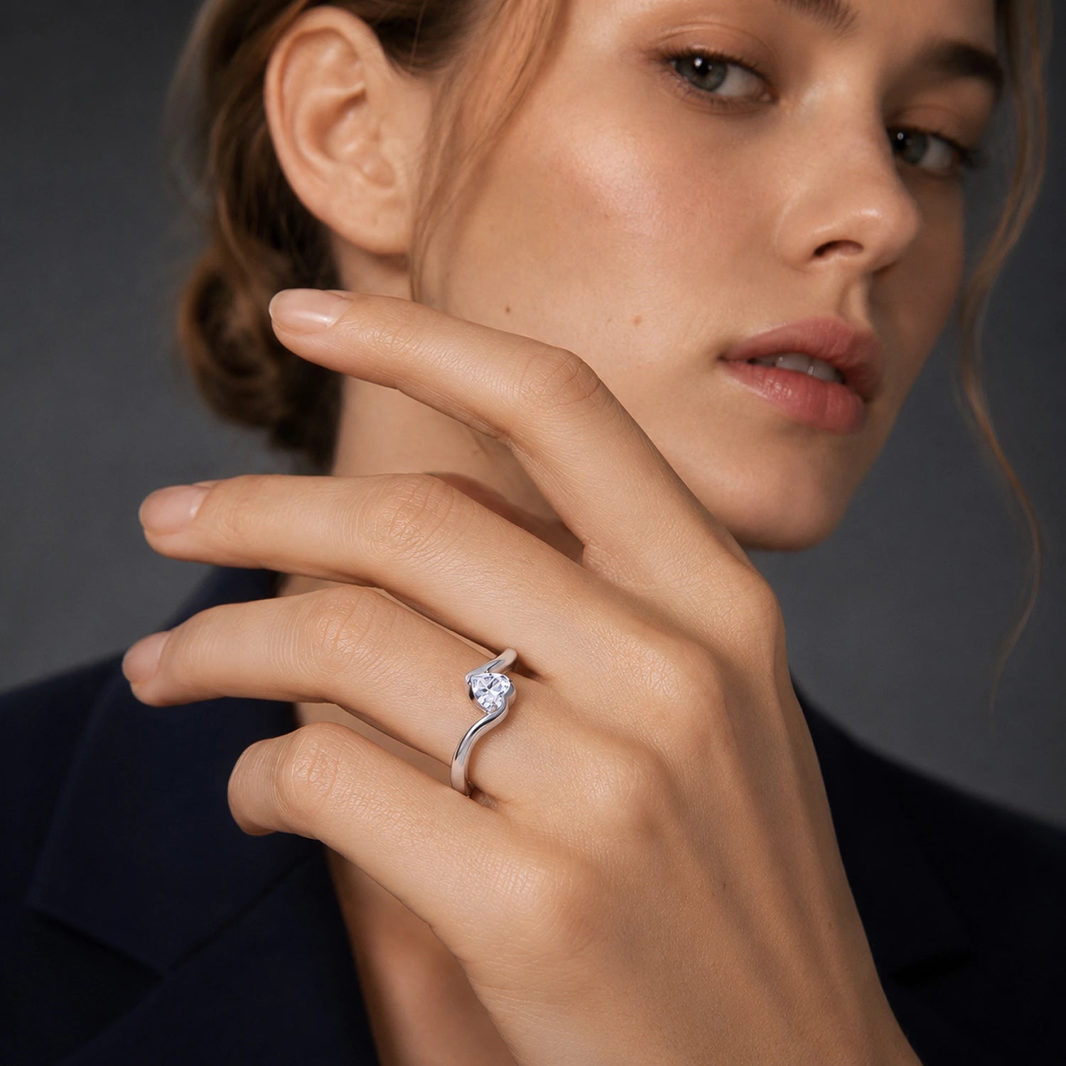 The Alencia Urban Serenade Heart Bypass Ring image 1