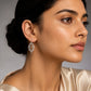Silver Geometric Maze Drop Earrings image 1