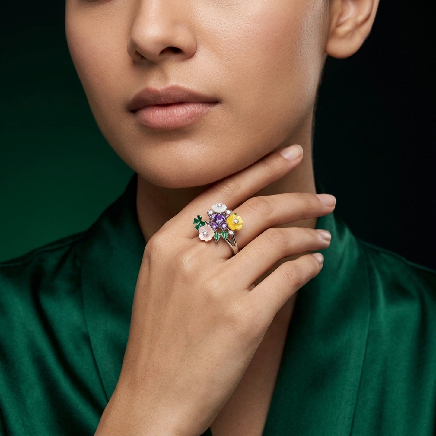 Bloom Garden Multicolor Floral Ring image 1