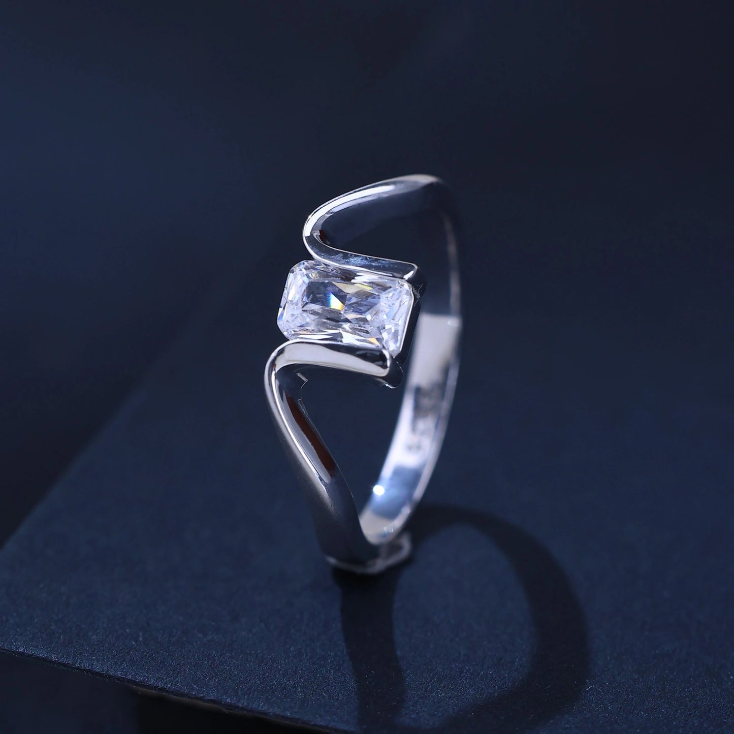 The Alencia Urban Serenade Radiant Baguette Bypass Ring image 0