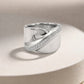 Luna Curve Silver Statement Ring image 0