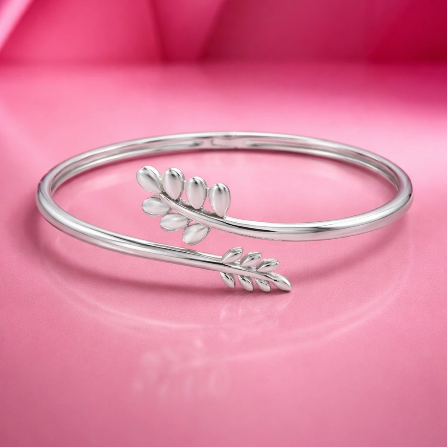 Silver Leaf Wrap Bracelet image 0