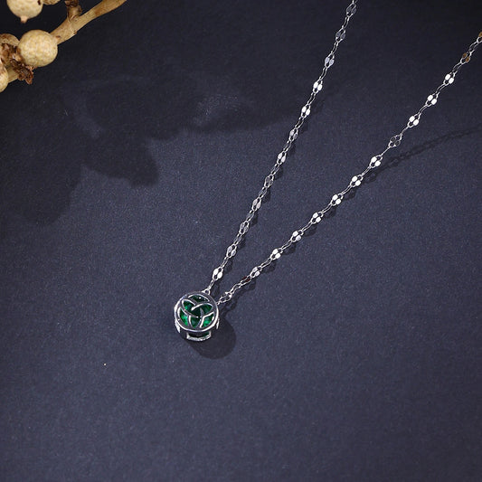 The Alencia Urban Emerald Triquetra Cage Necklace image 0