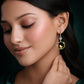 Golden Bird Garden Hoop Earrings image 1