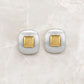 Dual-Tone Square Stud Earrings image 0