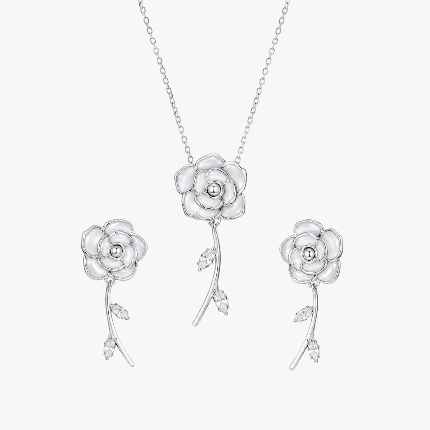 ALENCIA Azure Blossom Crystal &amp; Pearl Set image 2