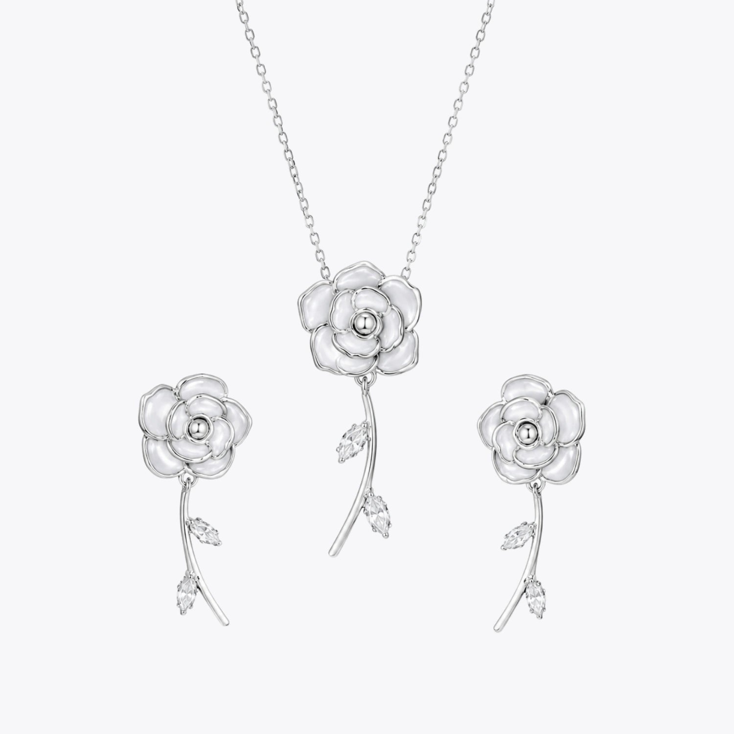 ALENCIA Azure Blossom Crystal &amp; Pearl Set image 2