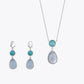 Aqua Pearl Drop Necklace &amp; Earrings Combo image 2