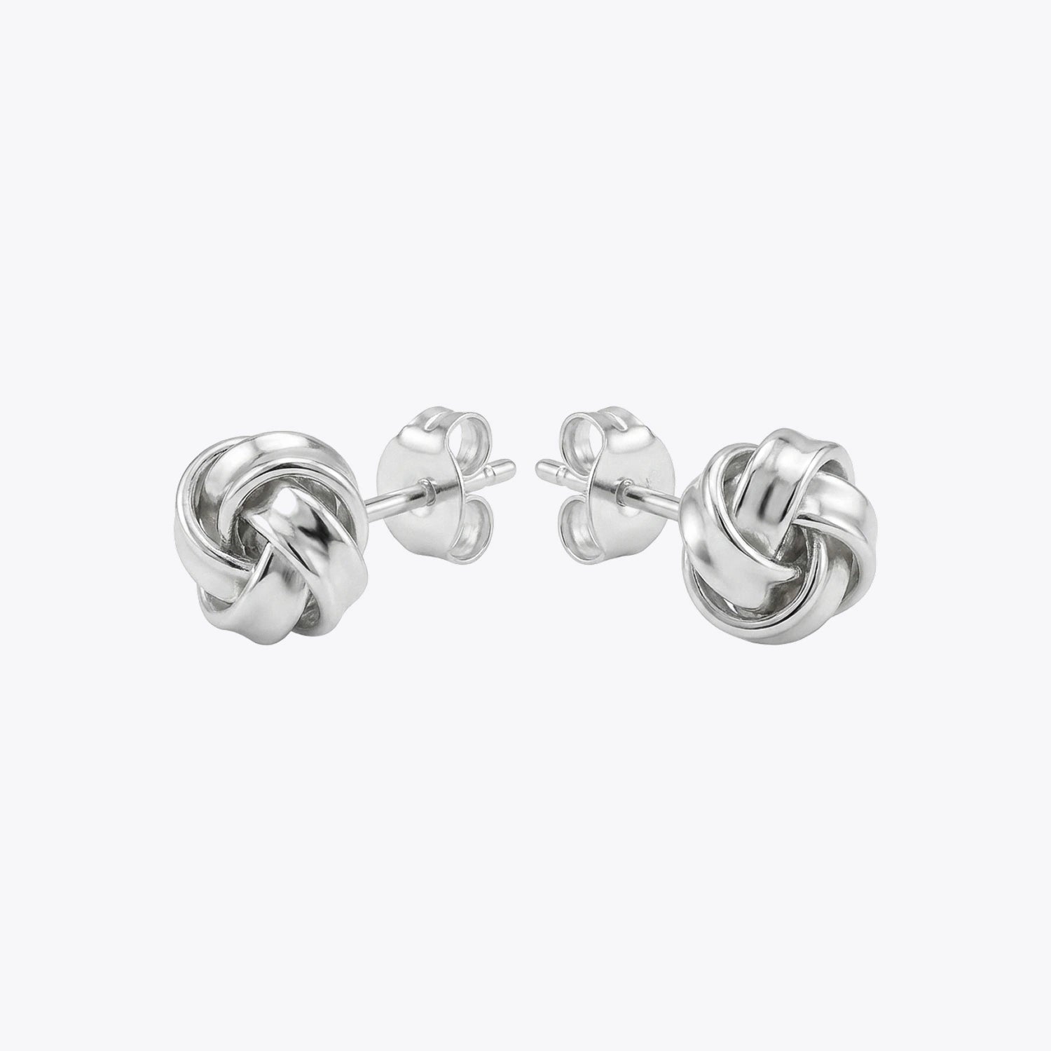 Silver Love Knot Stud Earrings image 2