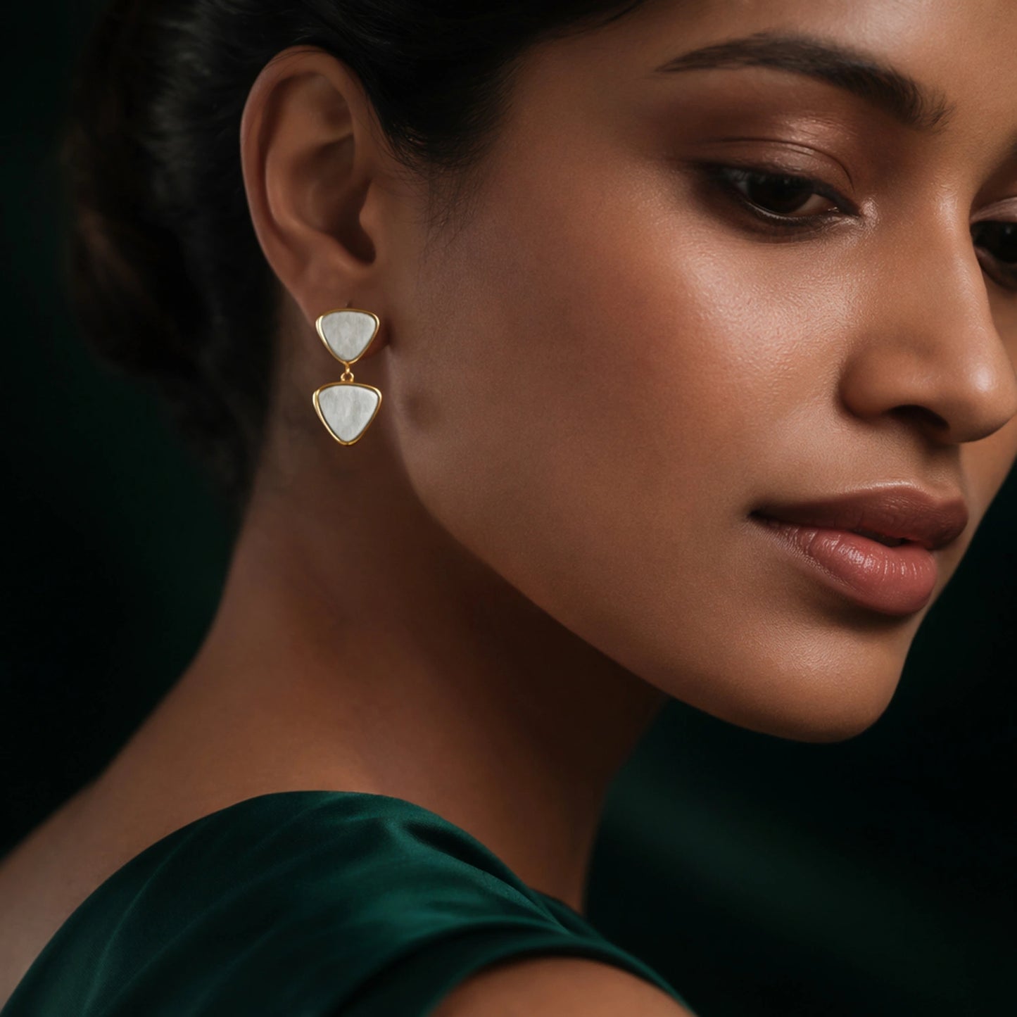 Golden Triangle Drop Earrings image 1