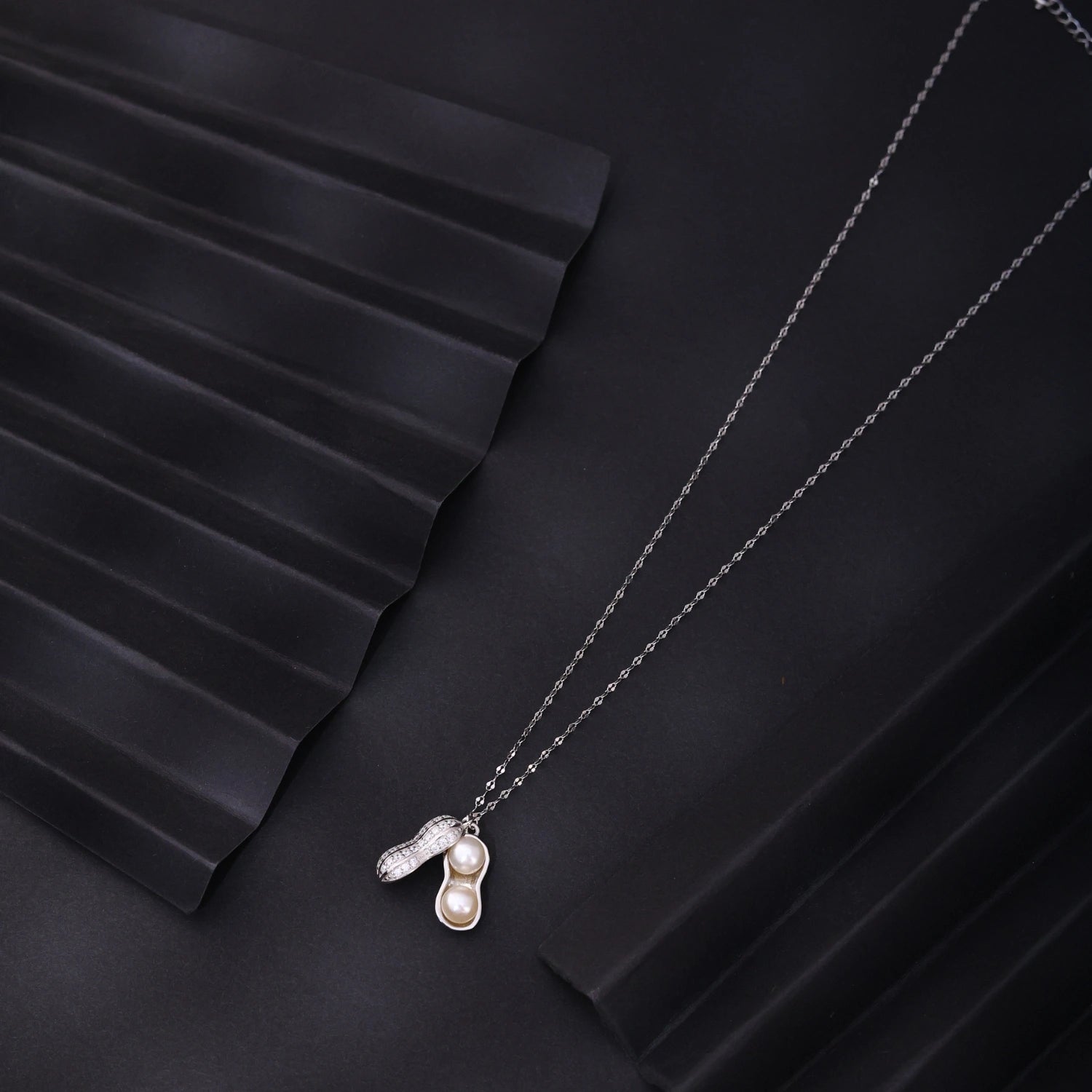 Pearl Peapod Silver Pendant Necklace image 0