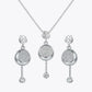 Rose Glow Round Drop Pendant &amp; Earrings Combo image 2