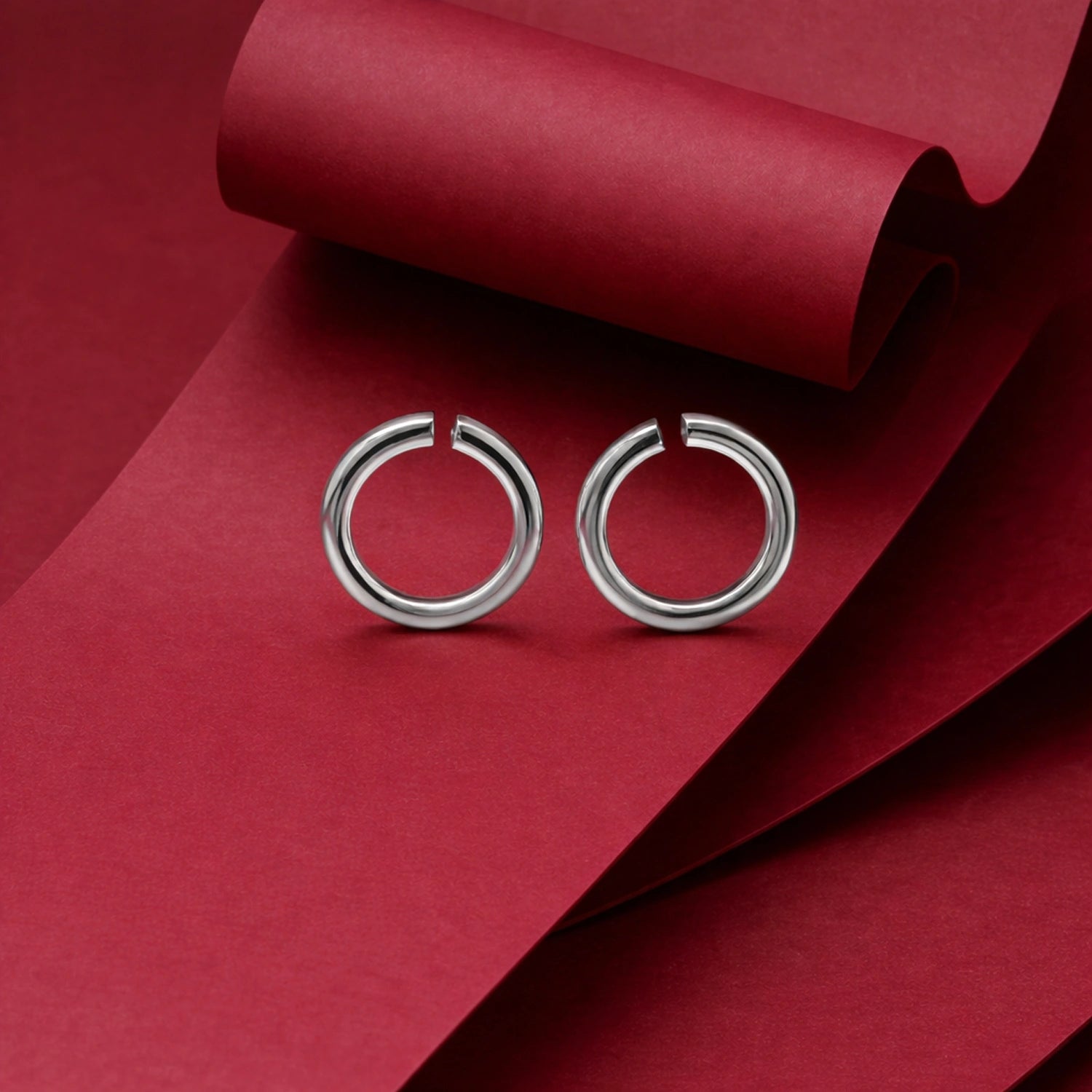 Silver Open Hoop Earrings image 0