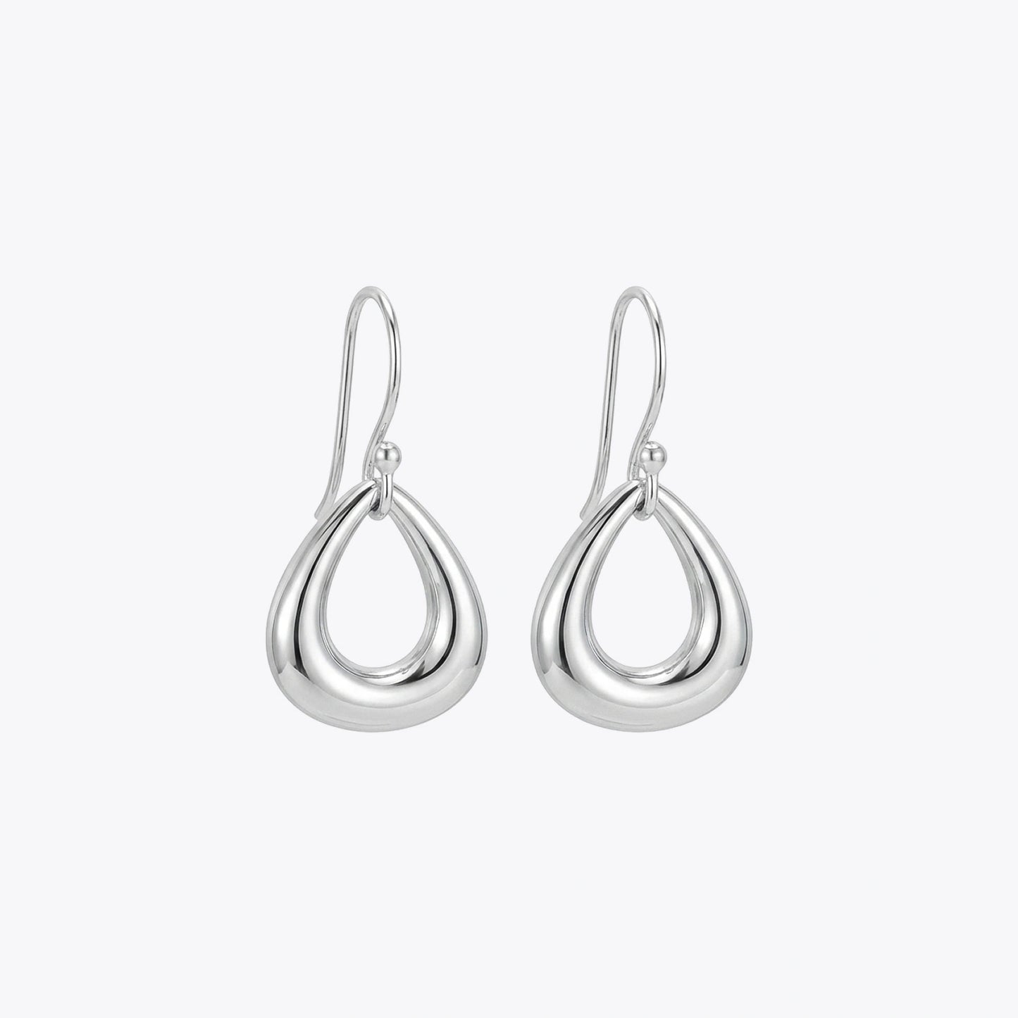 Silver Teardrop Hook Earrings image 2
