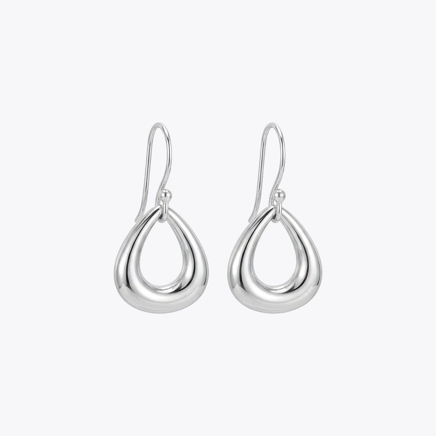Silver Teardrop Hook Earrings image 2