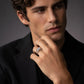 The Alencia Urban Brushed Radiant Solitaire Silver Ring image 1