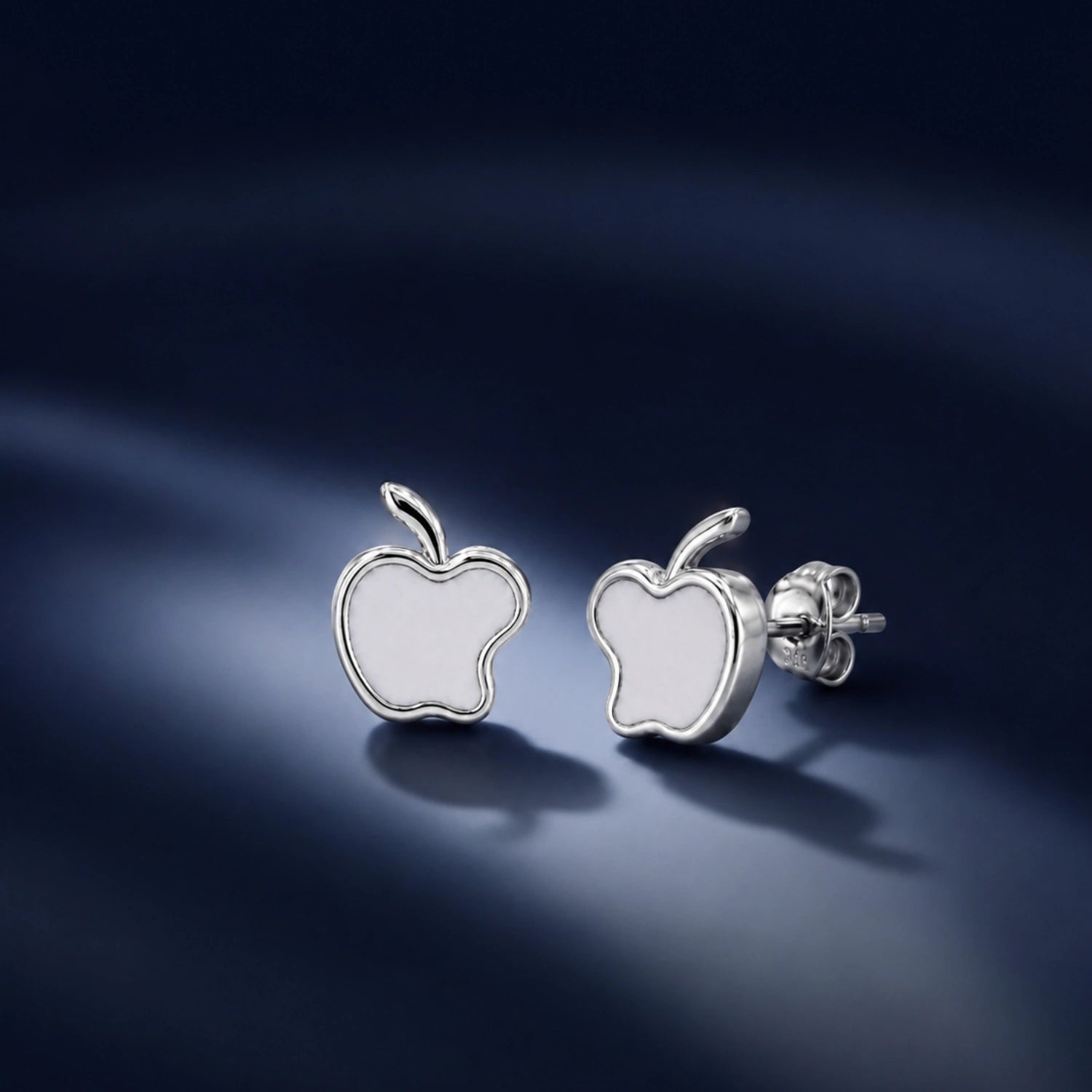 Apple Charm Silver Stud Earrings image 0