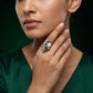 Emerald Bloom Floral Statement Ring image 1
