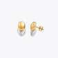 Two-Tone Oval Stud Earrings image 2