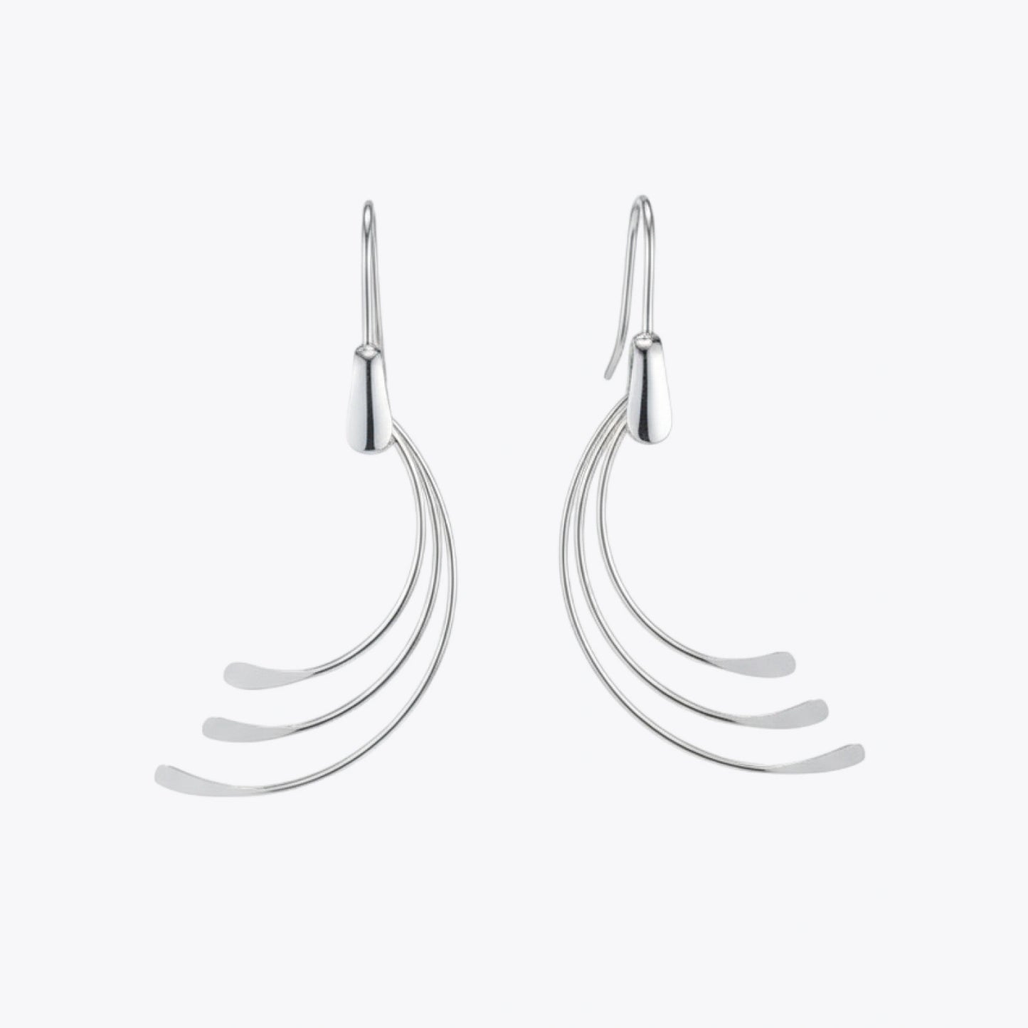 Silver Wave Drop Earrings image 2