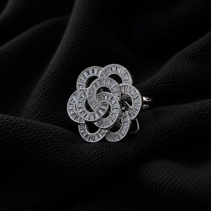 The Alencia Celestial Rose Baguette Diamond Statement Ring image 0