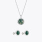 Moss Green Silver Pendant &amp; Earring Combo image 2