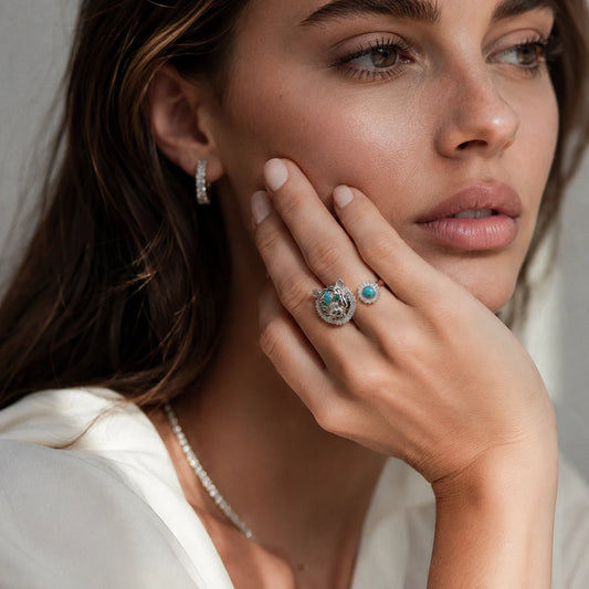 The Alencia Imperial Turquoise Tiger Bypass Ring image 1