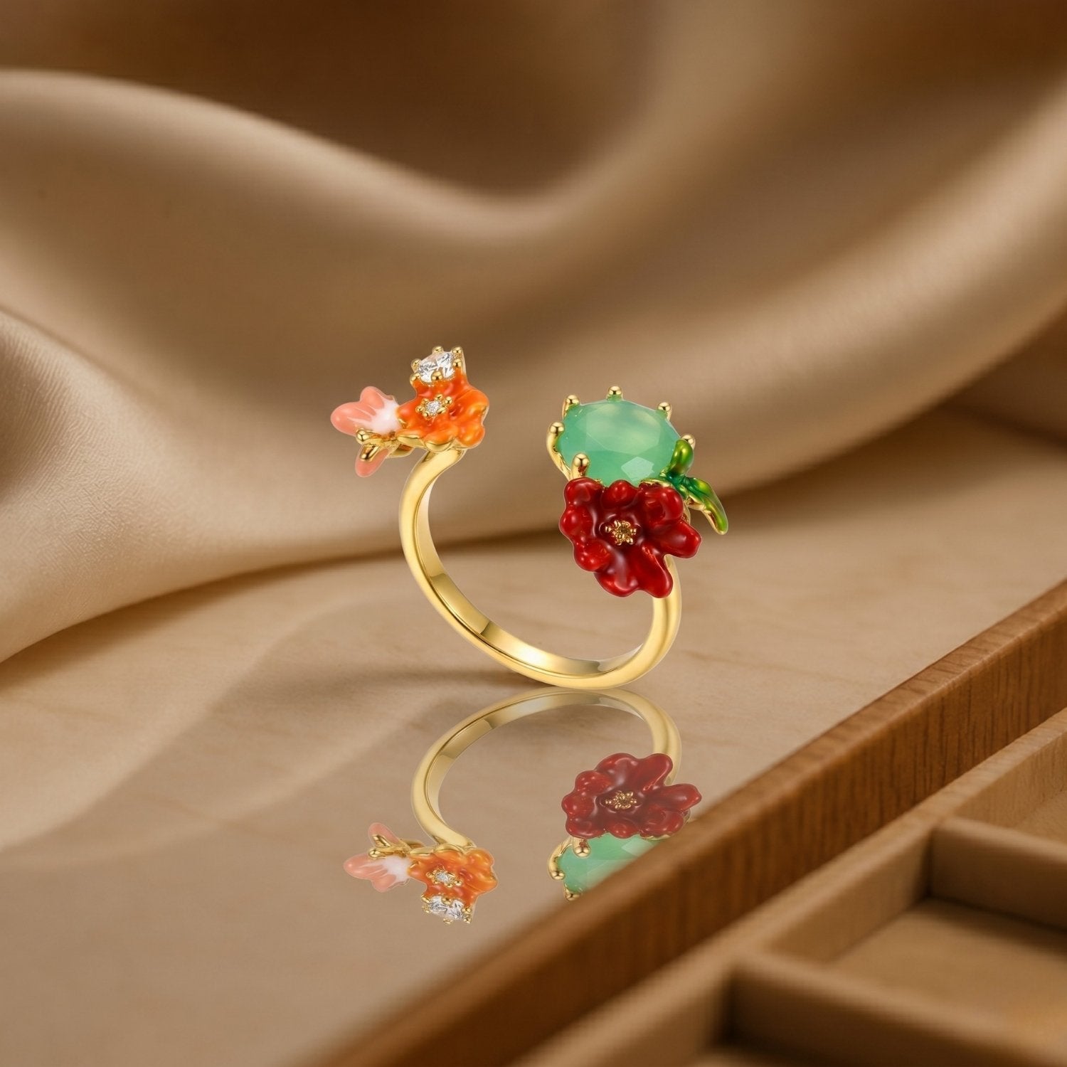 Multicolor Bloom Adjustable Ring image 0