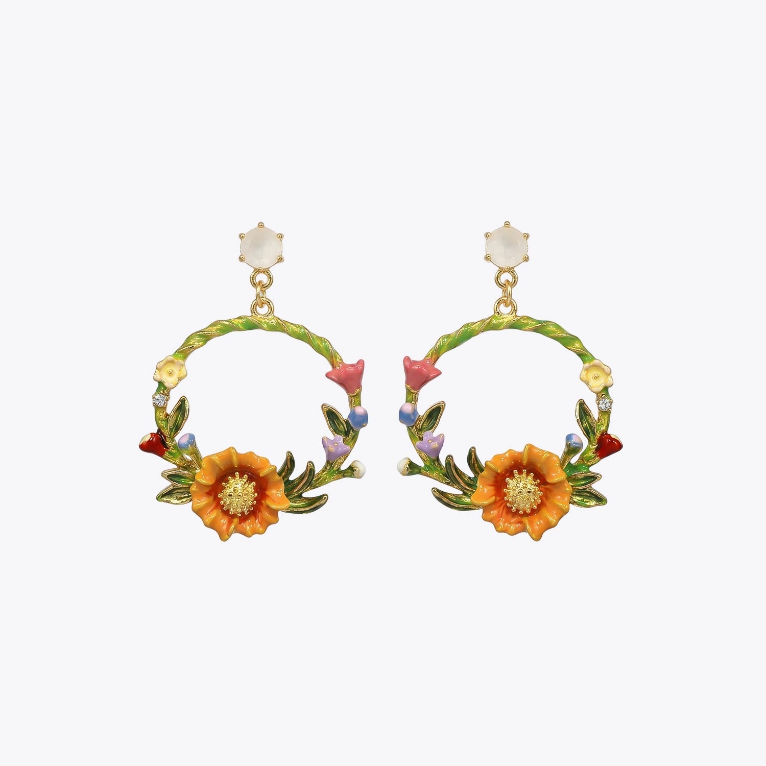 Garden Bloom Floral Hoop Earrings image 2
