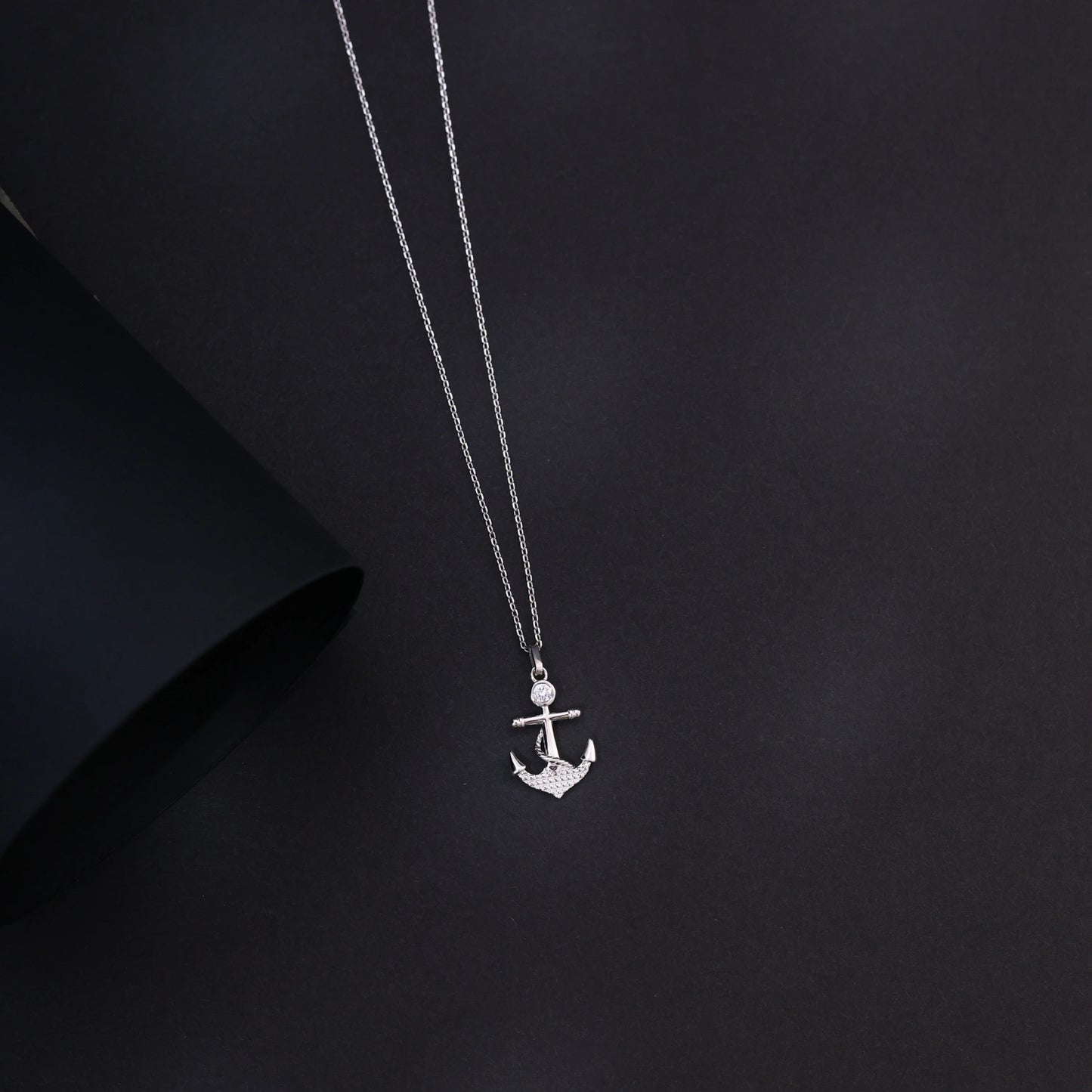 Marquise Solitaire Silver Pendant Necklace image 0