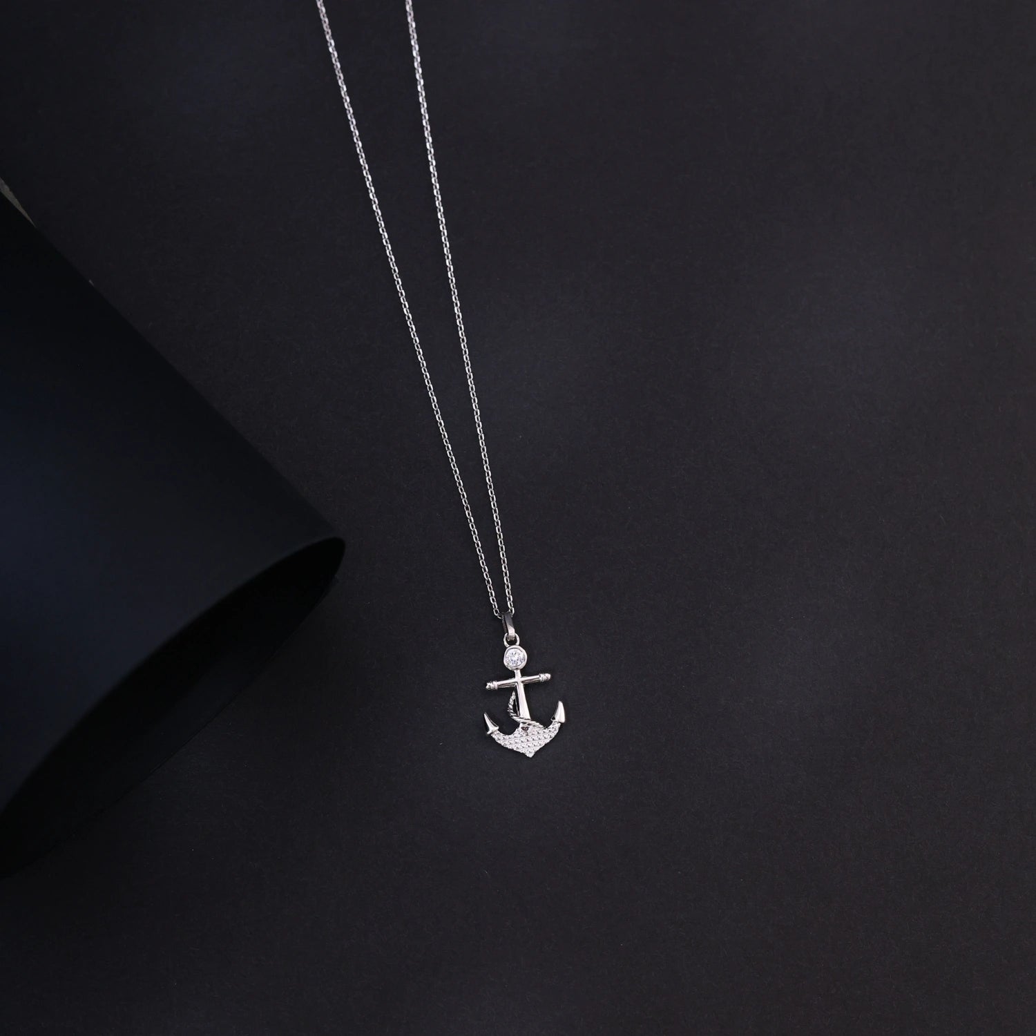 Marquise Solitaire Silver Pendant Necklace image 0