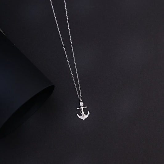 Marquise Solitaire Silver Pendant Necklace image 0