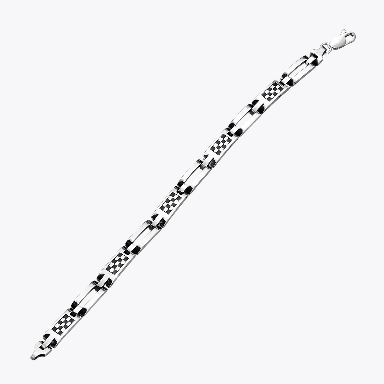 Alencia Checkmate Link 925 Sterling Silver Bracelet image 2