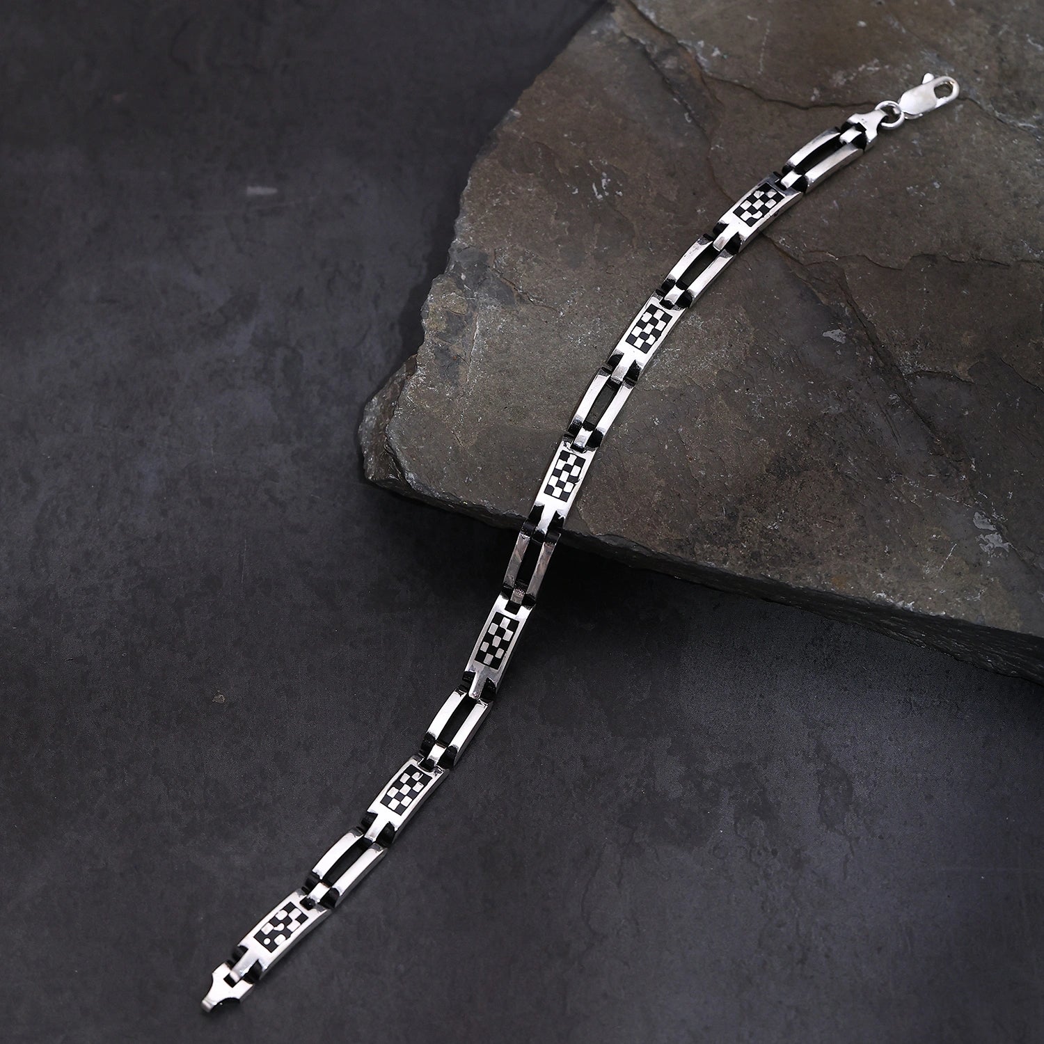 Alencia Checkmate Link 925 Sterling Silver Bracelet image 0
