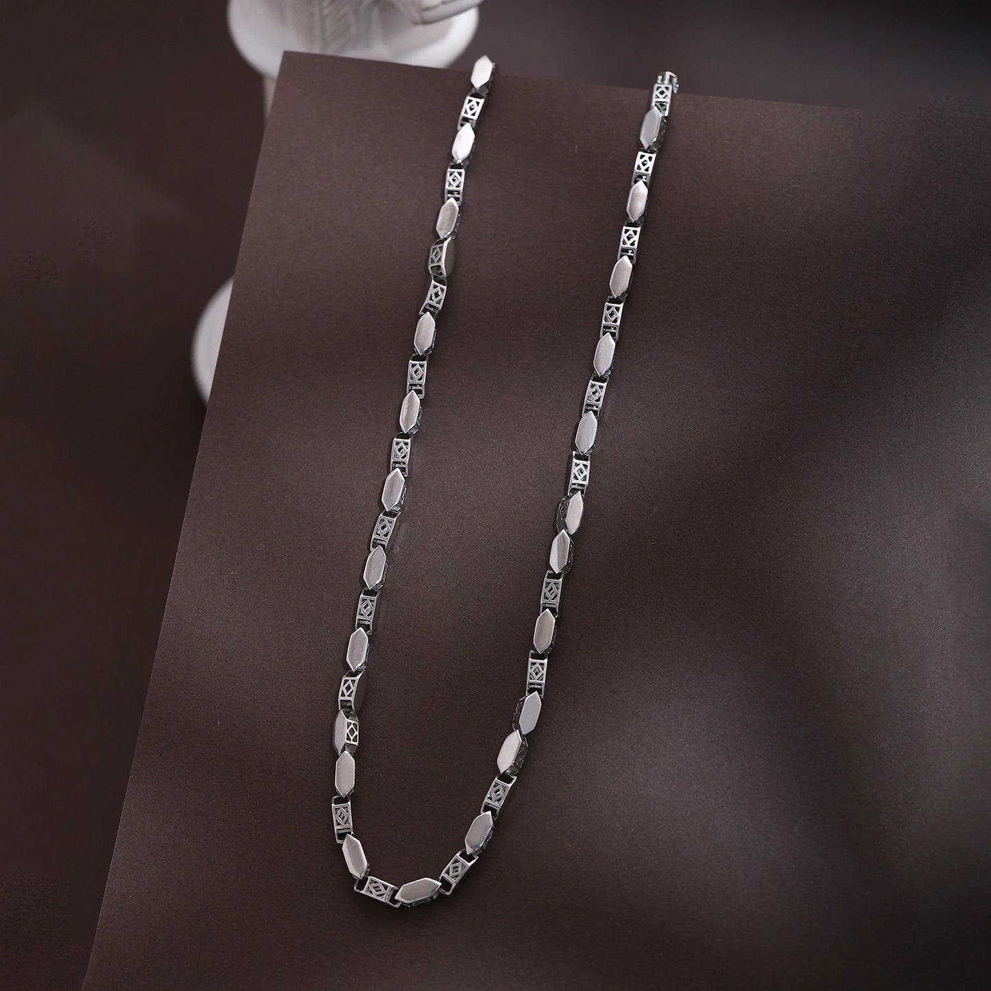 Alencia Royale Geometric Link 925 Sterling Silver Chain Necklace image 0
