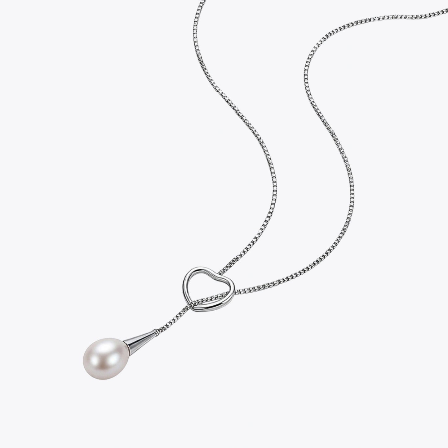 Alencia Heart Lariat Pearl Drop Set image 3