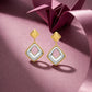 Dual-Tone Geometric Drop Earrings image 0