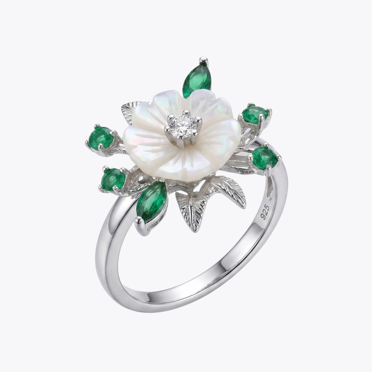 Emerald Bloom Floral Ring image 2