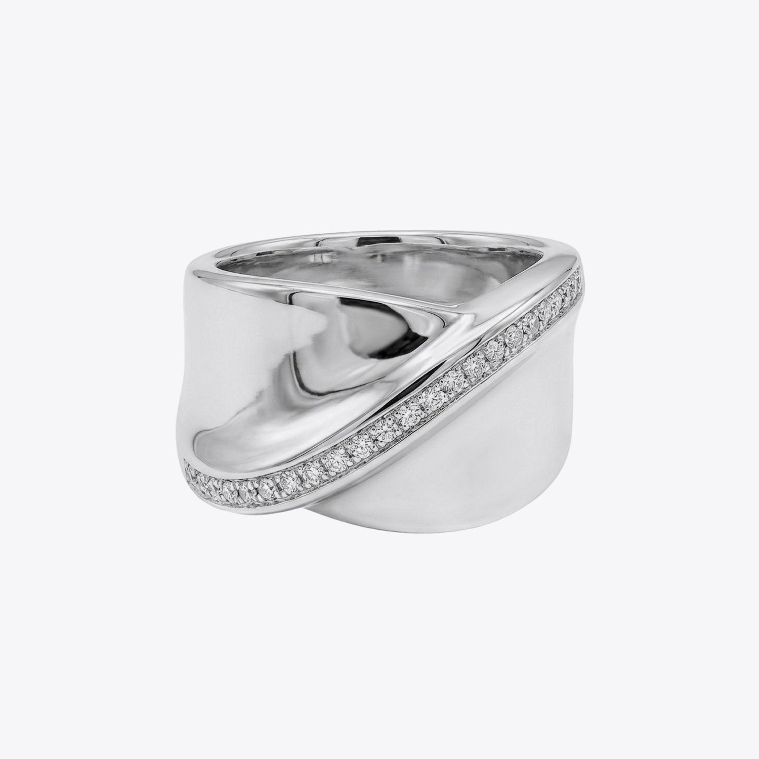 Luna Curve Silver Statement Ring image 2