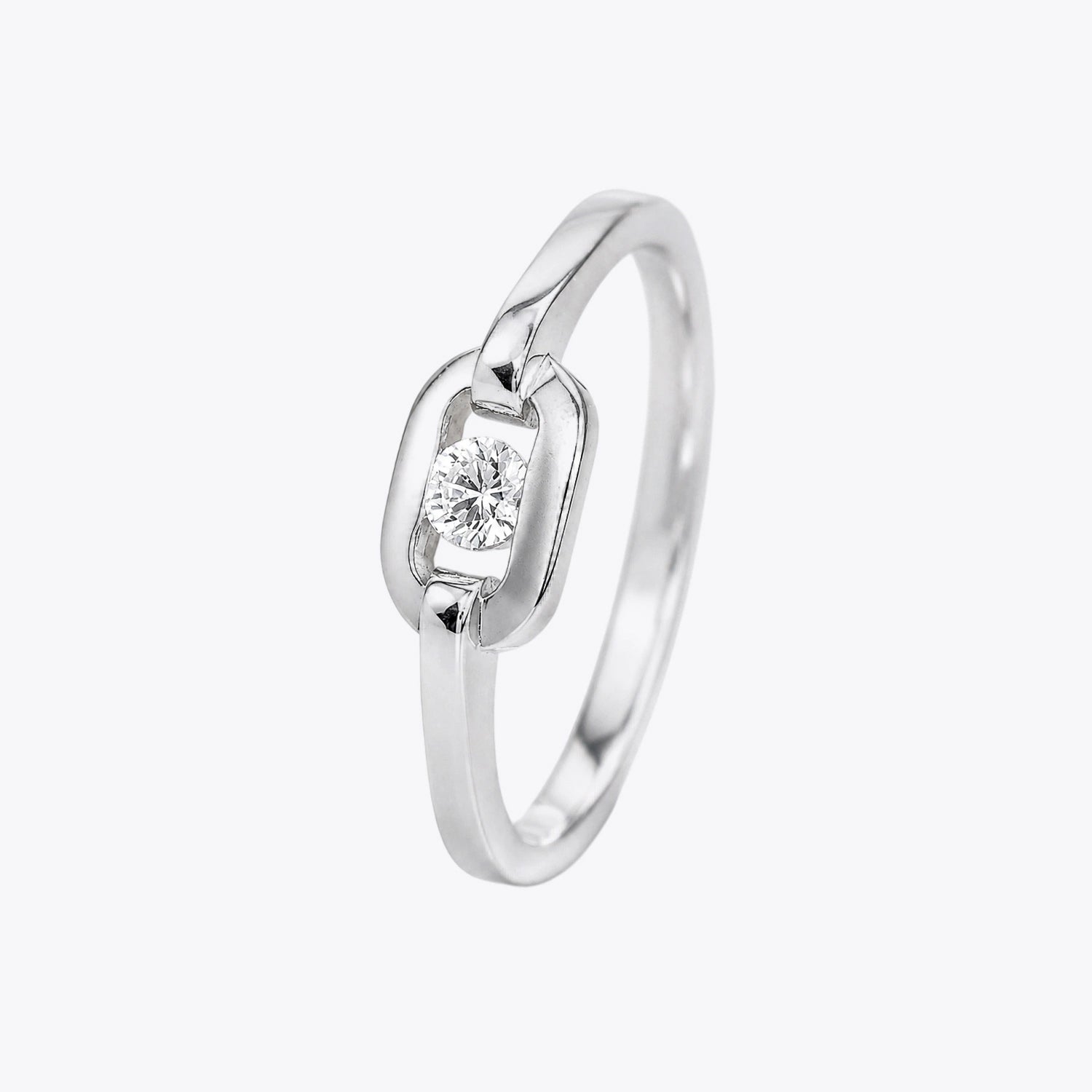 The Alencia Urban Serenade Link Solitaire Ring image 2