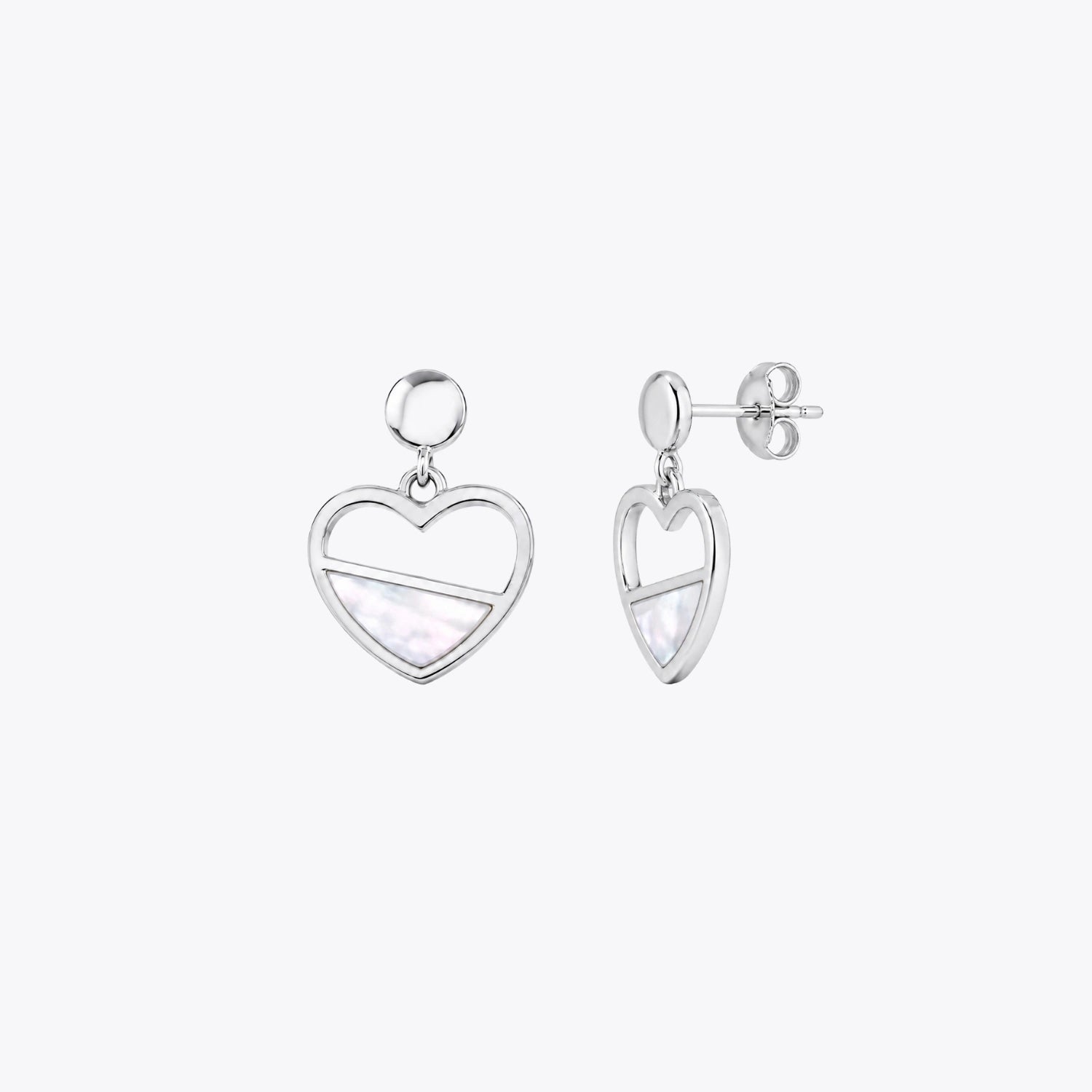 Heart Pearl Silver Drop Earrings image 2