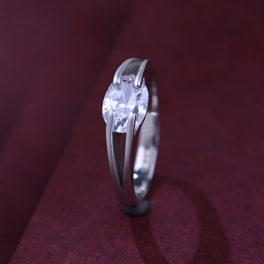The Alencia Urban Serenade Split-Shank Oval Solitaire Ring image 0
