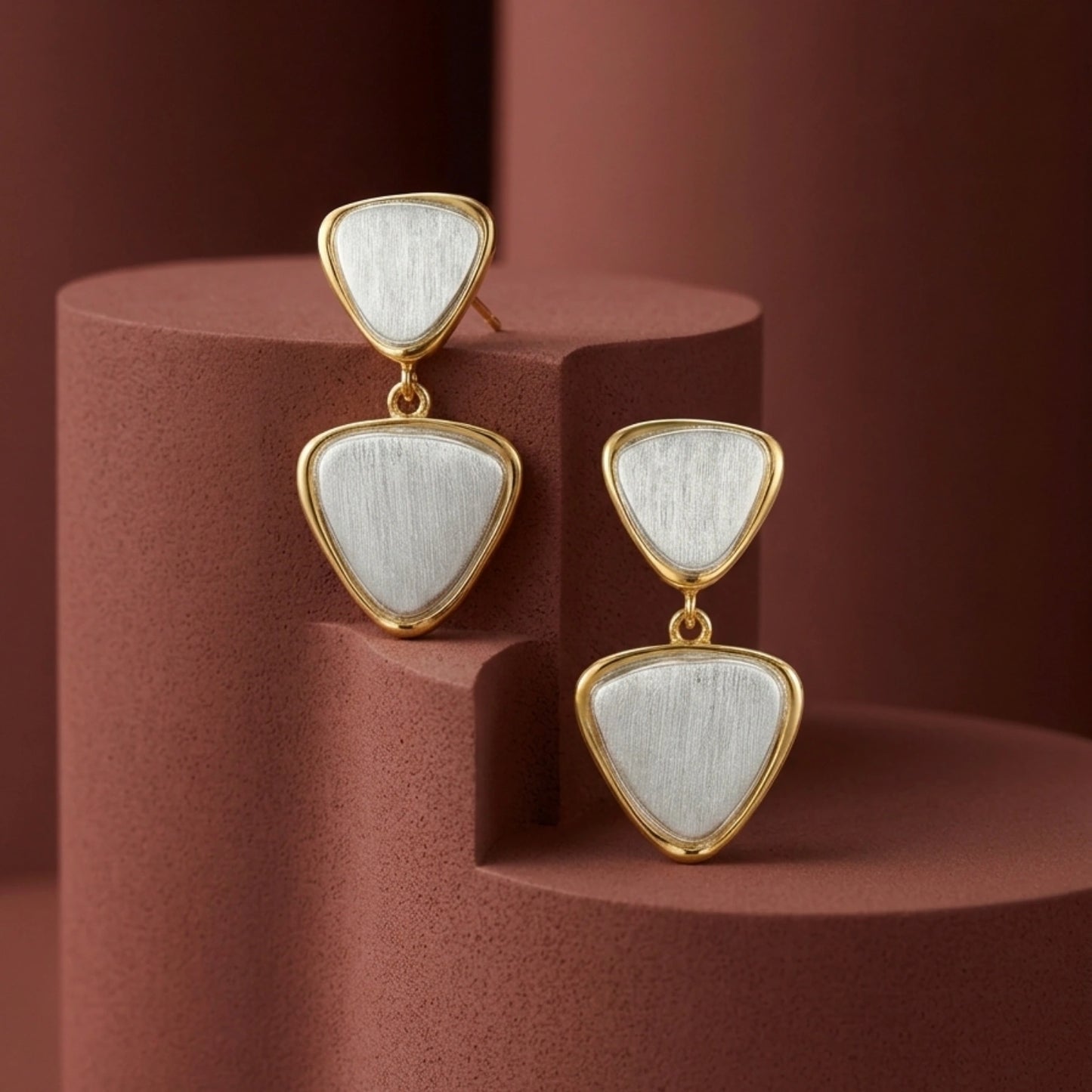 Golden Triangle Drop Earrings image 0