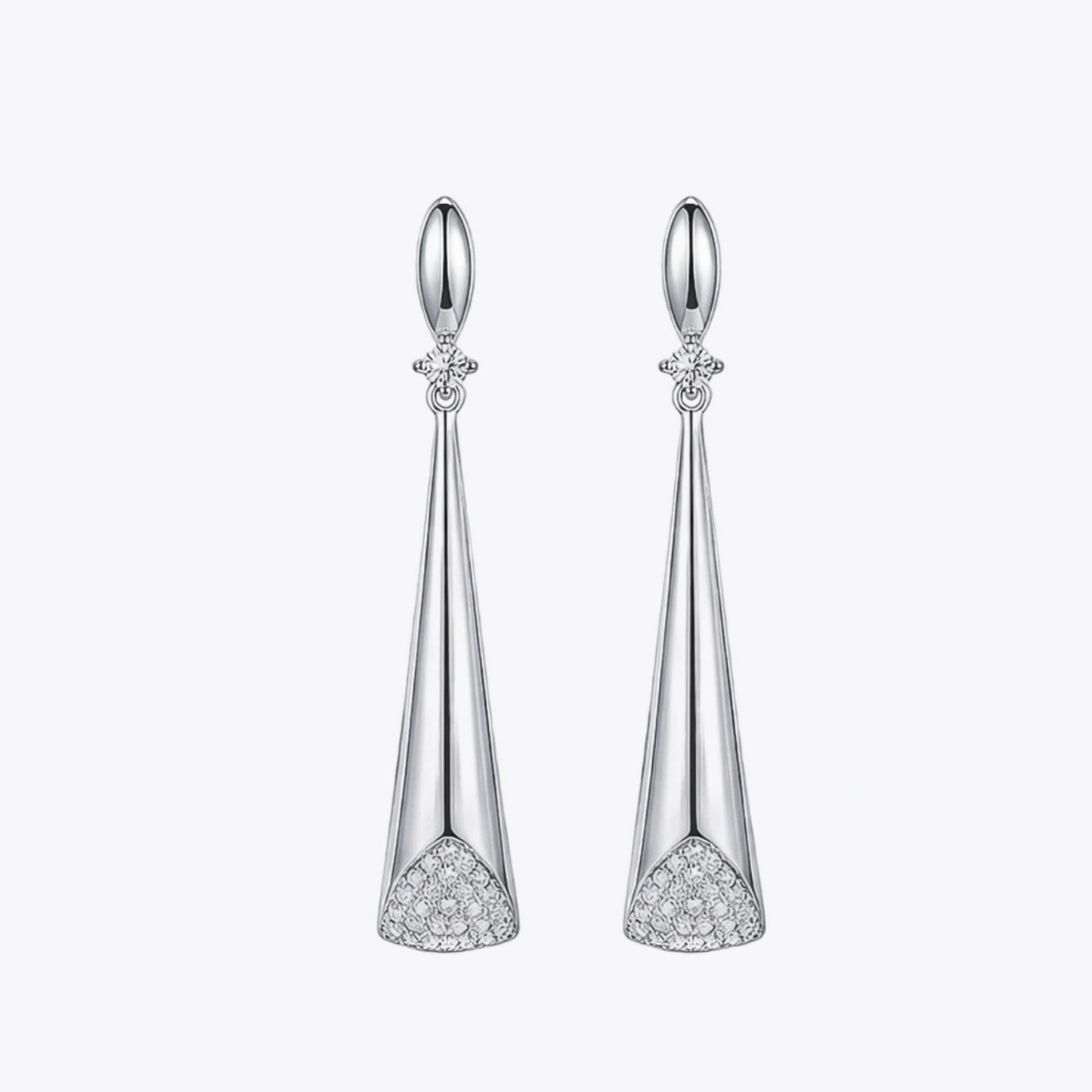 Lustrous Baguette Loop &amp; Pearl Set image 3