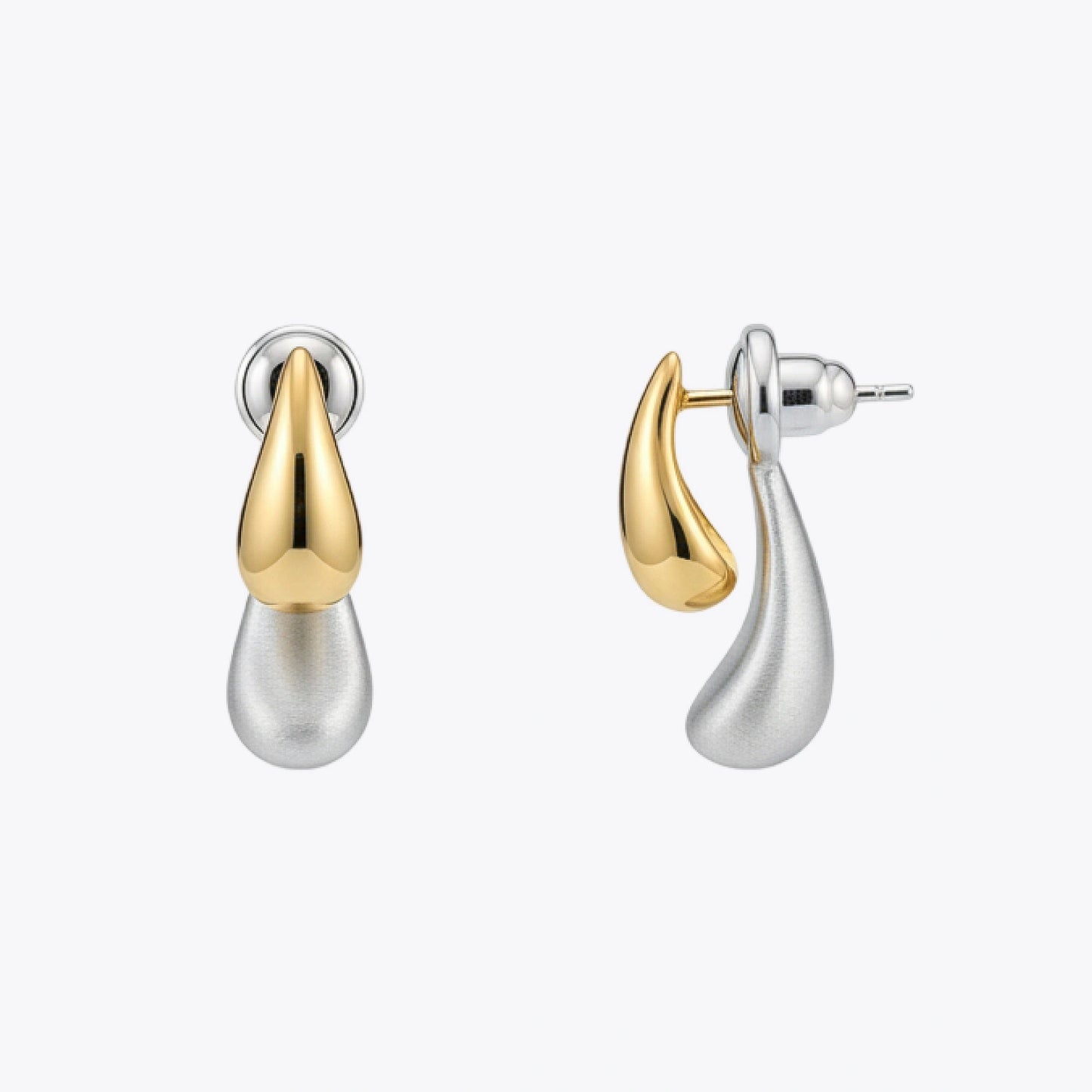 Two-Tone Teardrop Drop Earrings image 2