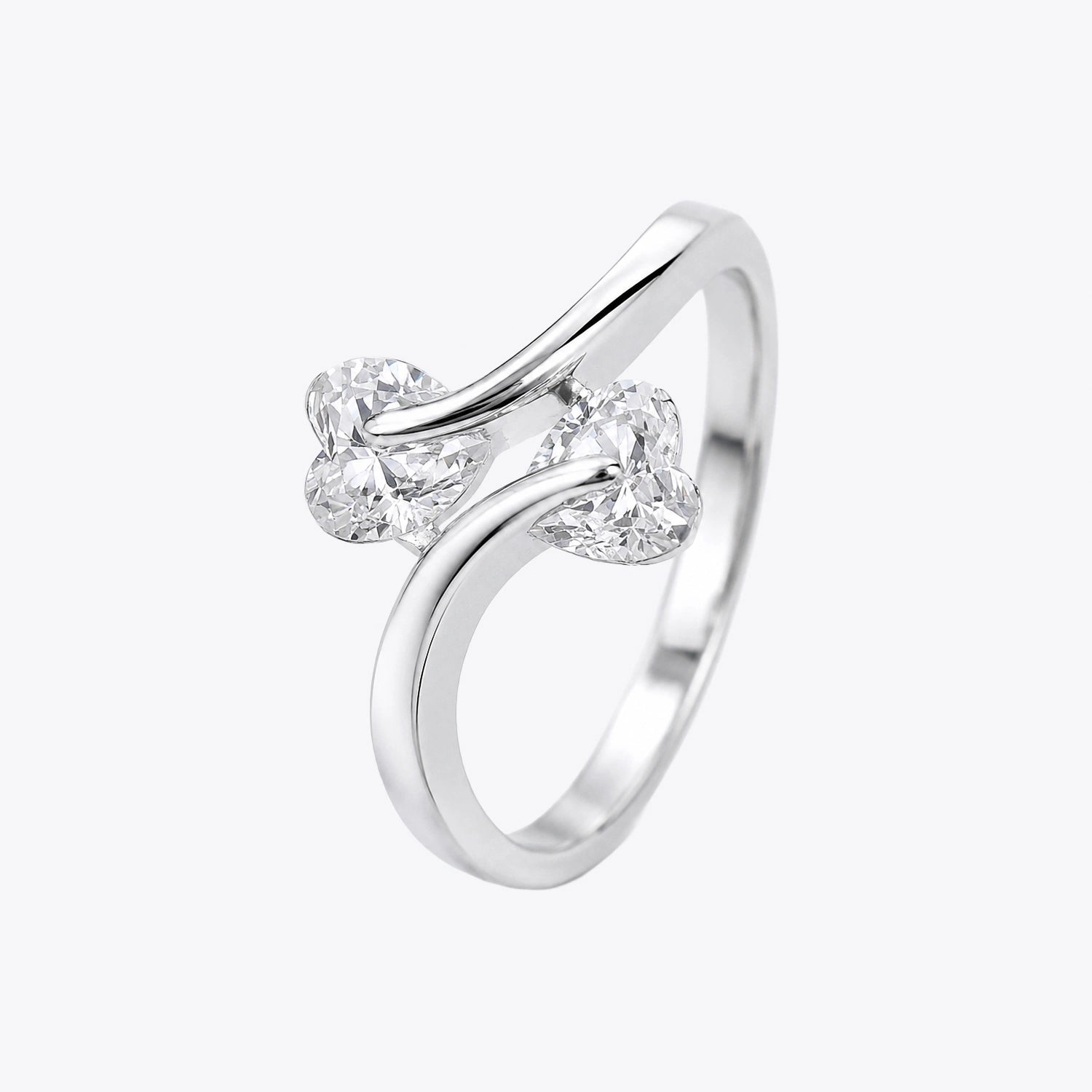 The Alencia Urban Serenade Twin Heart Bypass Ring image 2