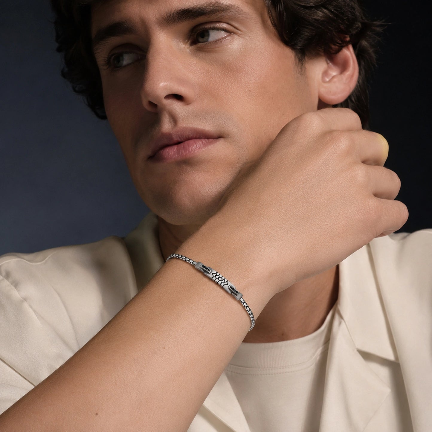 Alencia Geo Noir 925 Sterling Silver Bracelet image 1