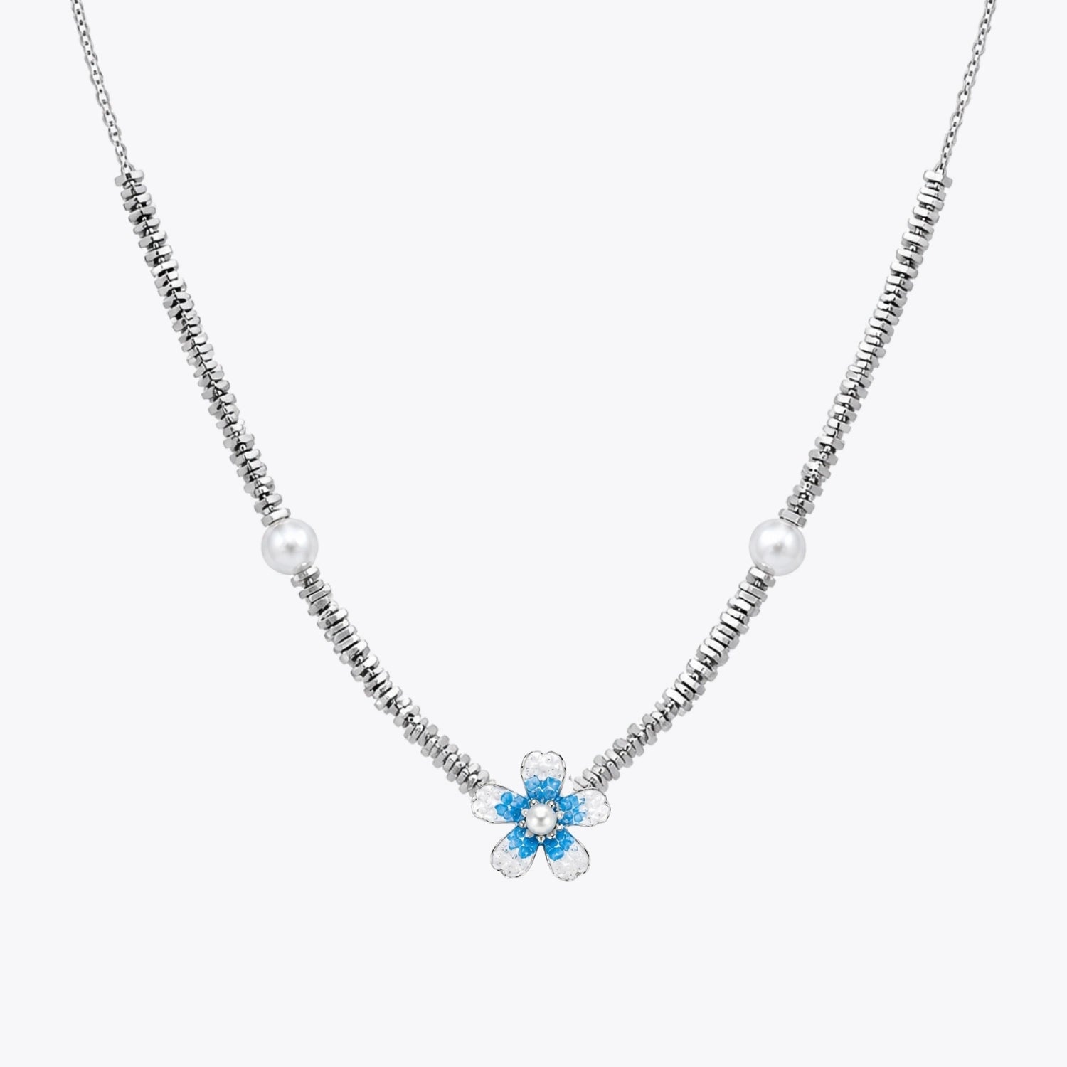 Aqua Bloom Pearl Necklace &amp; Earrings Combo image 3